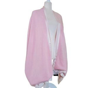 TWINSET Simona Barbieri Angora Blend Wrap Scarf Shawl $295 NWT PINK Lined 22x70